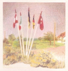 o. T., Farbstift auf Papier, 14,5 x 13,8 cm, 2012